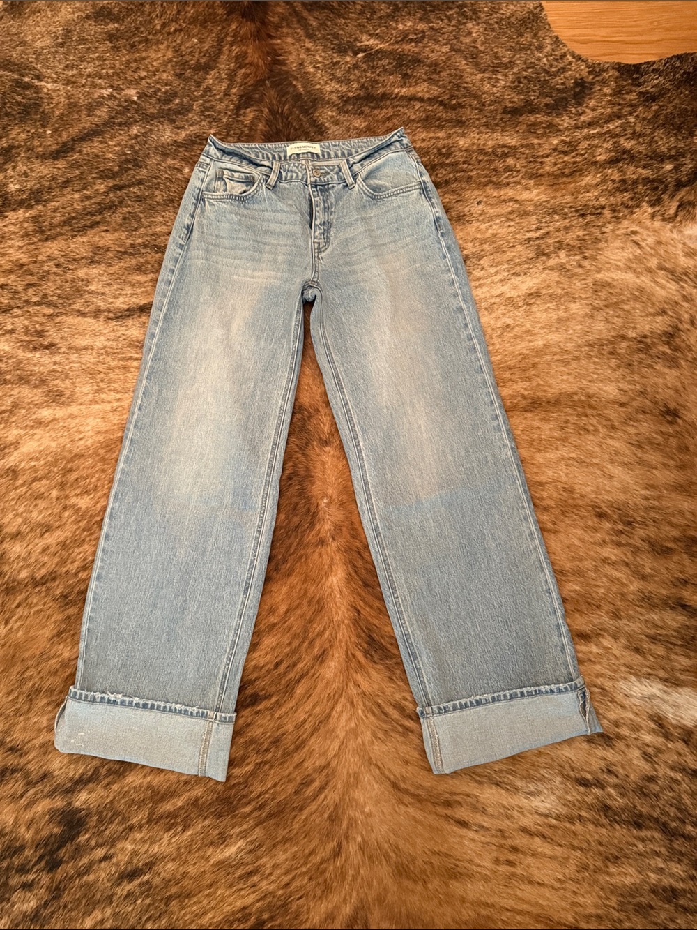 Flying Monkey Baggy Low Rise Wide-Leg Stretch Cuffed Jean